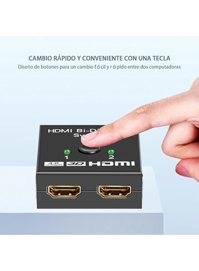 HDMI Bi-Directional Switch 2 Inputs 1 Output / 1 Input 2 Outputs, 4K HDMI Splitter for HDTV, Projector, Blu-Ray, DVD, and DVR - Image 3